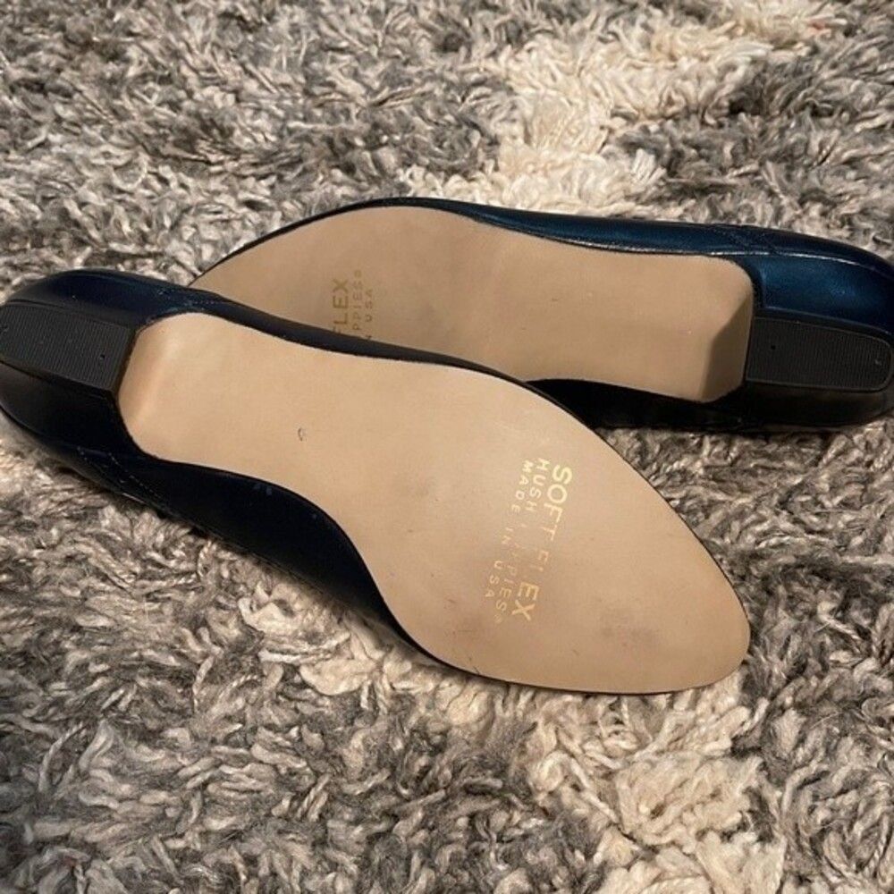 Vintage HUSH PUPPIES SOFT FLEX MADE IN 🇺🇸 NAVY BLUE BONE WHITE HEEL Size 7 - Picture 15 of 16